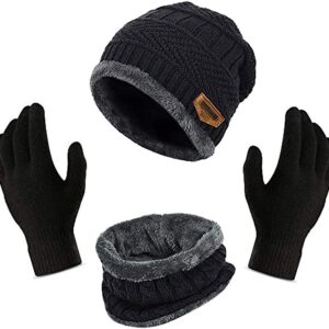 Winter Beanie Cap Scarf and Woolen Gloves